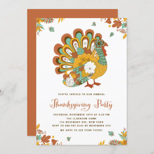 Invitation Fête Florale Turquie Thanksgiving Party