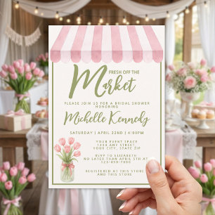 Invitation Fête Florale Verte Fraîchement Sur Le Marché pour 