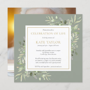 Invitation Fête funéraire moderne de la vie Carré photo