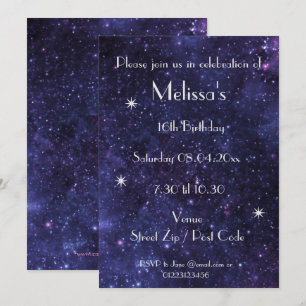 Invitation Fête Galaxie personnalisée