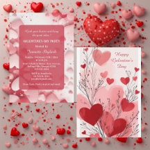 Fête Galentine's Day Pastel Cœurs Moderne Ivoire