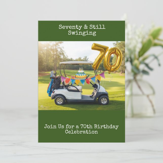 Invitation fête Golfeur Par Tee pour 70e anniversa (Debout devant)