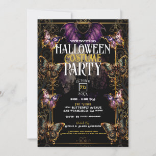 Invitation Fête gothique Fairytale Butterfly & Bat Halloween