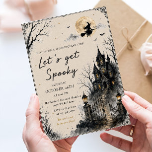 Invitation Fête Halloween gothique vintage, allons-y pour les