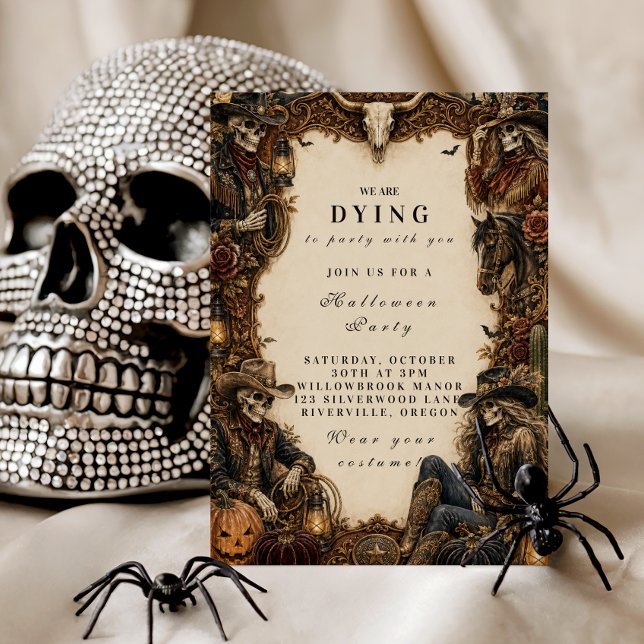 Invitation Fête Halloween Western Vintage (Créateur téléchargé)