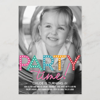 Invitation Fête Heure Photo Anniversaire