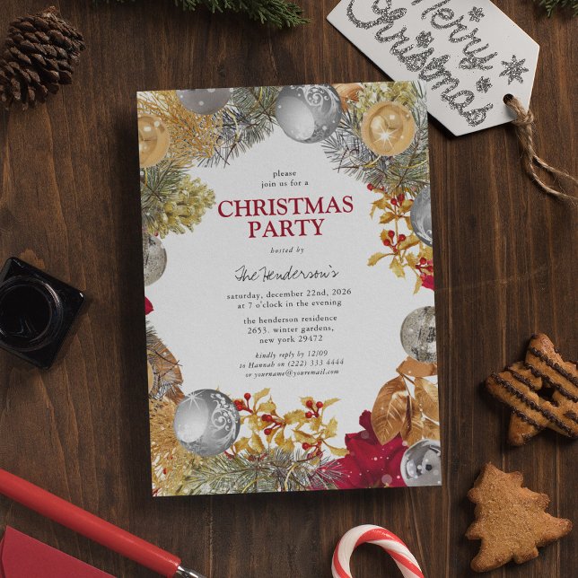 Invitation Fête hivernale de Noël festive (Créateur téléchargé)