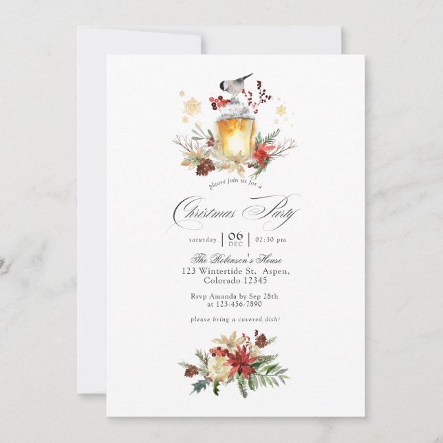 Invitation Fête hivernale merveilleuse Soirée de Noël (Devant)