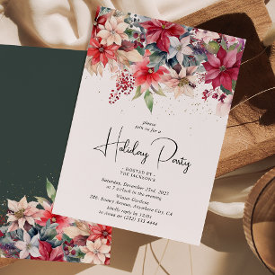 Invitation Fête hivernale Noël Florales Fête de vacances