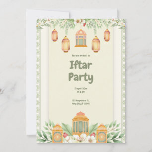 Invitation Fête Iftar Florale Verte