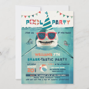 Invitation Fête incroyable au bassin aux requins