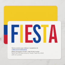 Fête: Invitations: Colombie: Drapeau Colombien