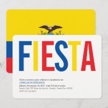 Fête: Invitations: Équateur: Drapeau équatorien