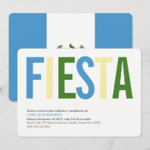 Fête: Invitations: Guatemala: Drapeau du Guatemala