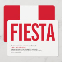 Fête: Invitations: Pérou: Drapeau Péruvien