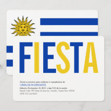Fête: Invitations: Uruguay: Drapeau uruguayen