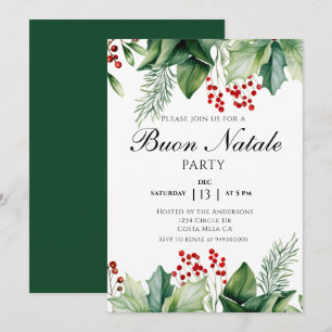 Invitation Fête italienne de Noël Buon Natale