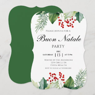Invitation Fête italienne de Noël Buon Natale