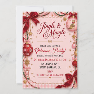 Invitation Fête Jingle & Mingle Girlsmas