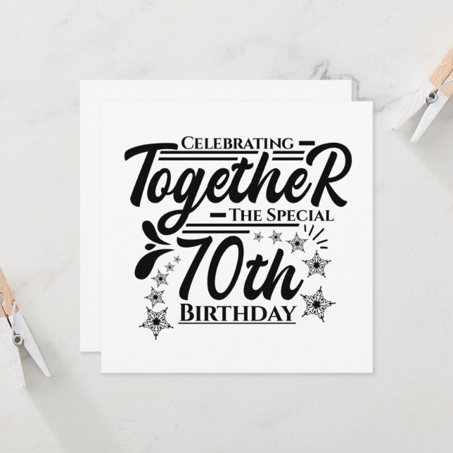 Invitation fête le 70e anniversaire (Devant/Arrière en situation)