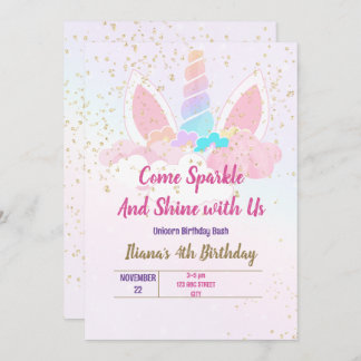 Invitation Fête Licorne