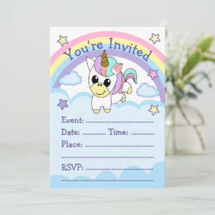 Invitation Fête Licorne