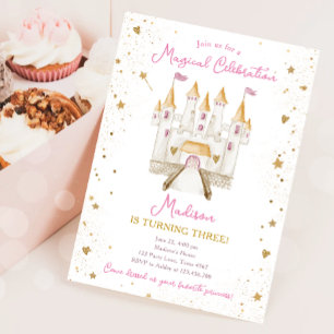 Invitation Fête Magique Princesse Castle Girl Anniversaire