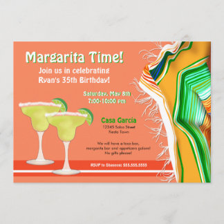 Invitation Fête Margaritas Chic et Contemporain
