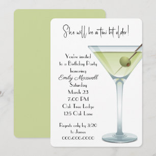 Invitation Fête Martini Anniversaire En Blanc