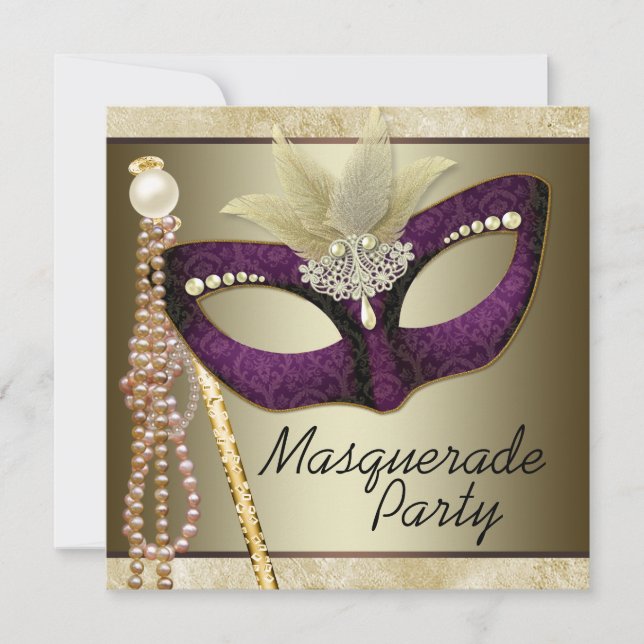 Invitation Fête Masquée de Perle d'Ivoire de Bourgogne (Devant)