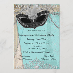 Invitation Fête Masquerade vintage Paris