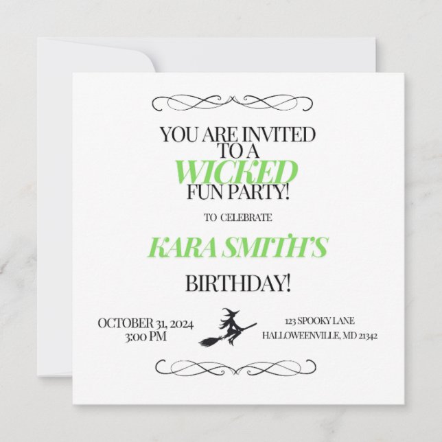 Invitation Fête Méchamment Amusante (Devant)