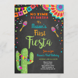 Invitation Fête mexicaine Anniversaire Cactus Boy