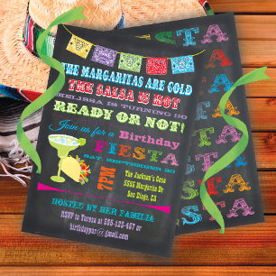 Invitation Fête mexicaine Chalkboard Anniversaire