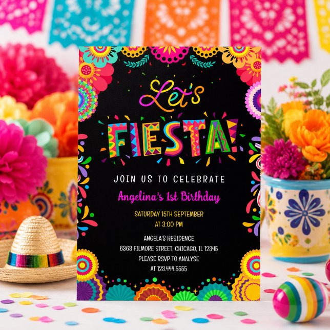 Invitation Fête Mexicaine Colorée Anniversaire (Créateur téléchargé)