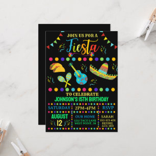 Invitation Fête mexicaine colorée et amusante