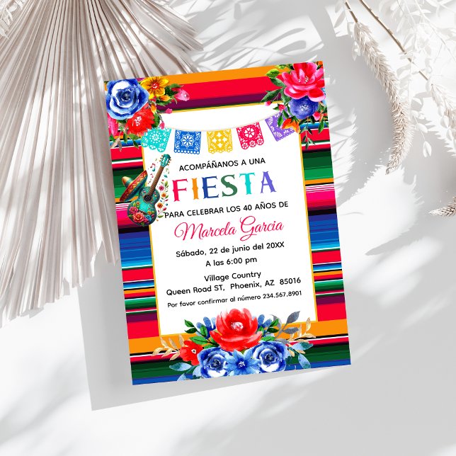 Invitation Fête mexicaine colorée fête d'anniversaire espagno (Créateur téléchargé)