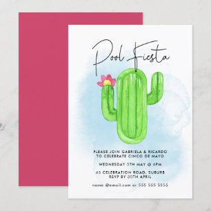 Invitation Fête mexicaine de la Fiesta Cactus Pool Cinco de M