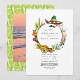 Invitation Fête mexicaine de l'aquarelle Fête de la vie