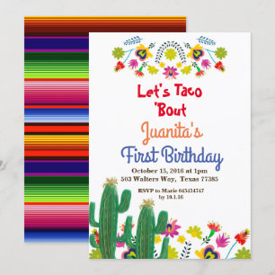 Invitation Fête mexicaine du premier anniversaire de Cactus