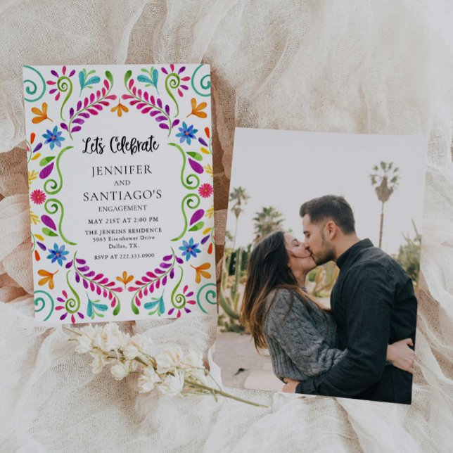 Invitation Fête mexicaine Fêtons la fête d'engagement I (Créateur téléchargé)