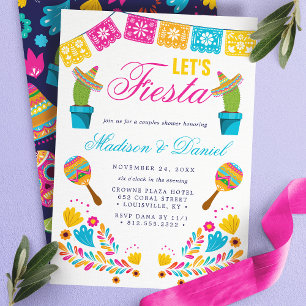 Invitation Fête Mexicaine Florale Couple Mariage Shower