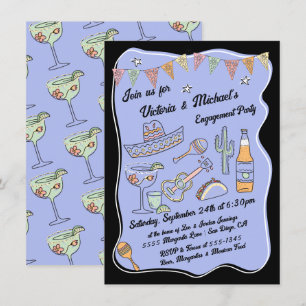 Invitation Fête mexicaine funky Fête de la main dessinée