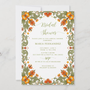 Invitation Fête mexicaine verte Talavera Enterrement de vie d