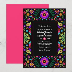 Invitation Fête mexicaine vibrante Mariage floral
