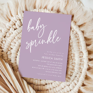 Invitation Fête minimale moderne bébé violet