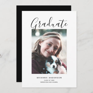 Invitation Fête minimaliste de la photo noir et blanc