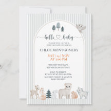 Fête Moderne de Bébé Bohème Neutre avec Animaux de