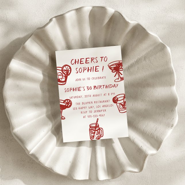 Invitation Fête Moderne de Cocktail pour les 30 ans d'anniver (Créateur téléchargé)