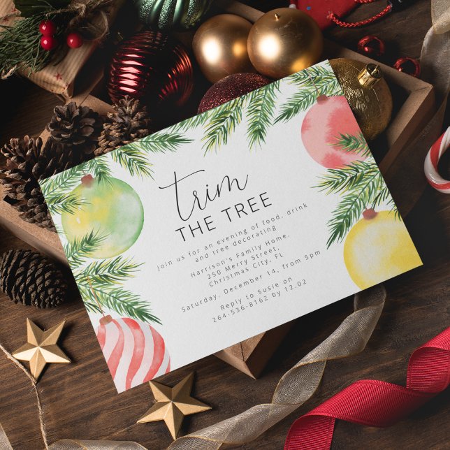 Invitation Fête moderne de décoration du sapin de Noël (Créateur téléchargé)